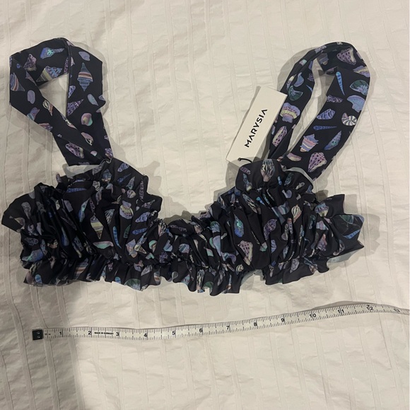 Black Patterned Women's Swim Top - Picture 1 of 4
